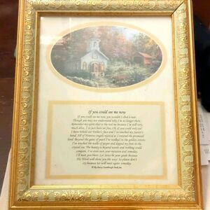 Church picture in gold frame
